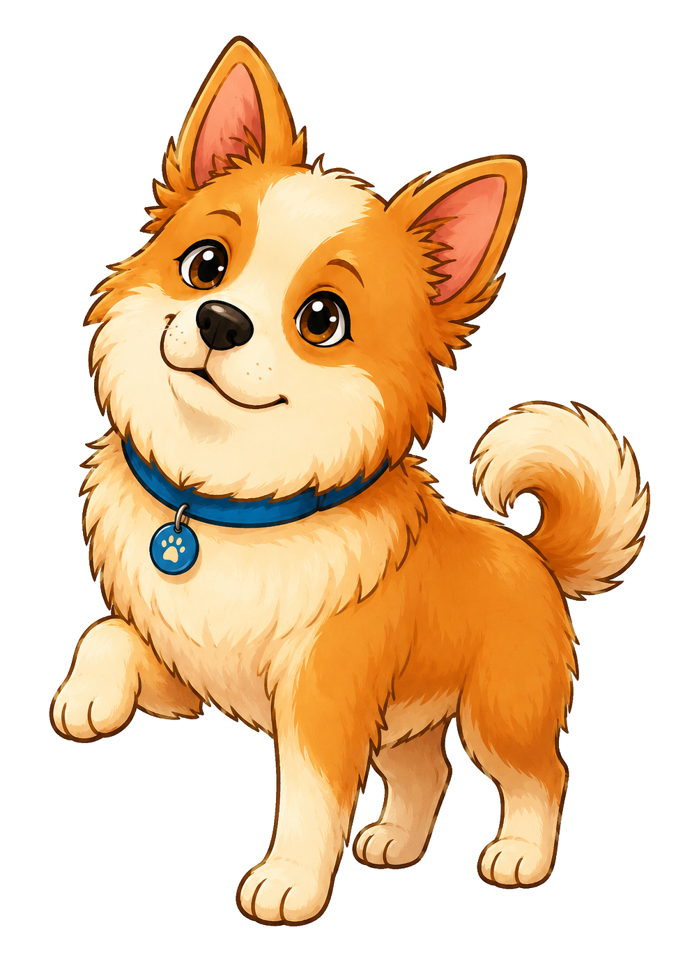 Butchong, a happy brown dog with a wagging tail